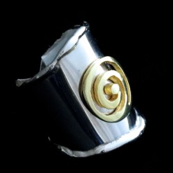 chevalier ring in silver with yellow plated 2