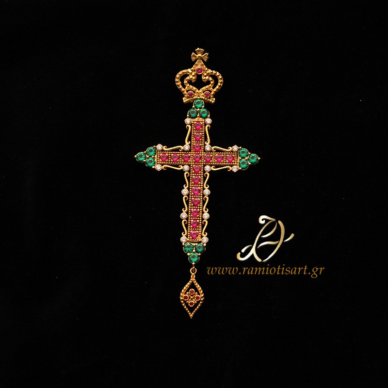 pectoral cross goldplated ΣΤ29  green red white...
