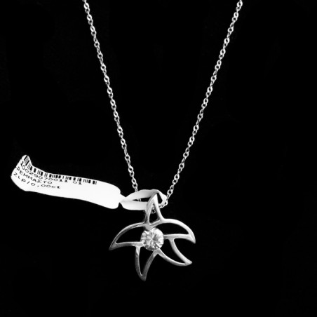 κολιε ασημι αστερι με πετρα ζιργκον