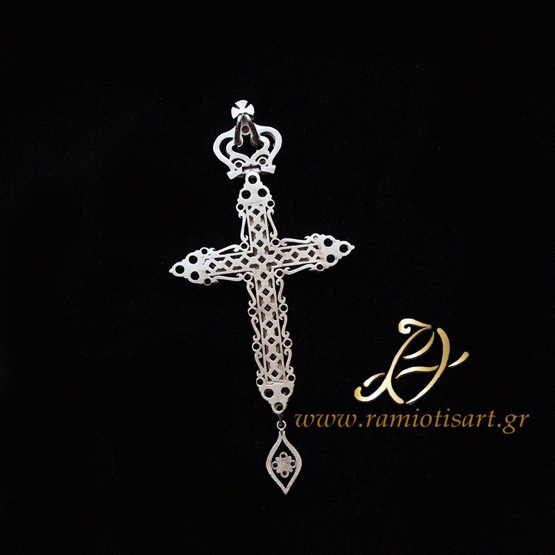 επιστηθιος σταυρος ΣΤ29-053 ασημενιος μπλε...