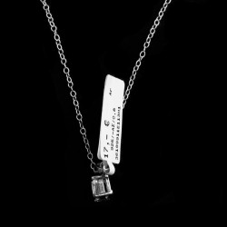 silver necklace with cubic zirconia stone 2