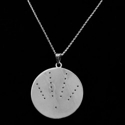 silver circle necklace with eyelet and symbols 2
