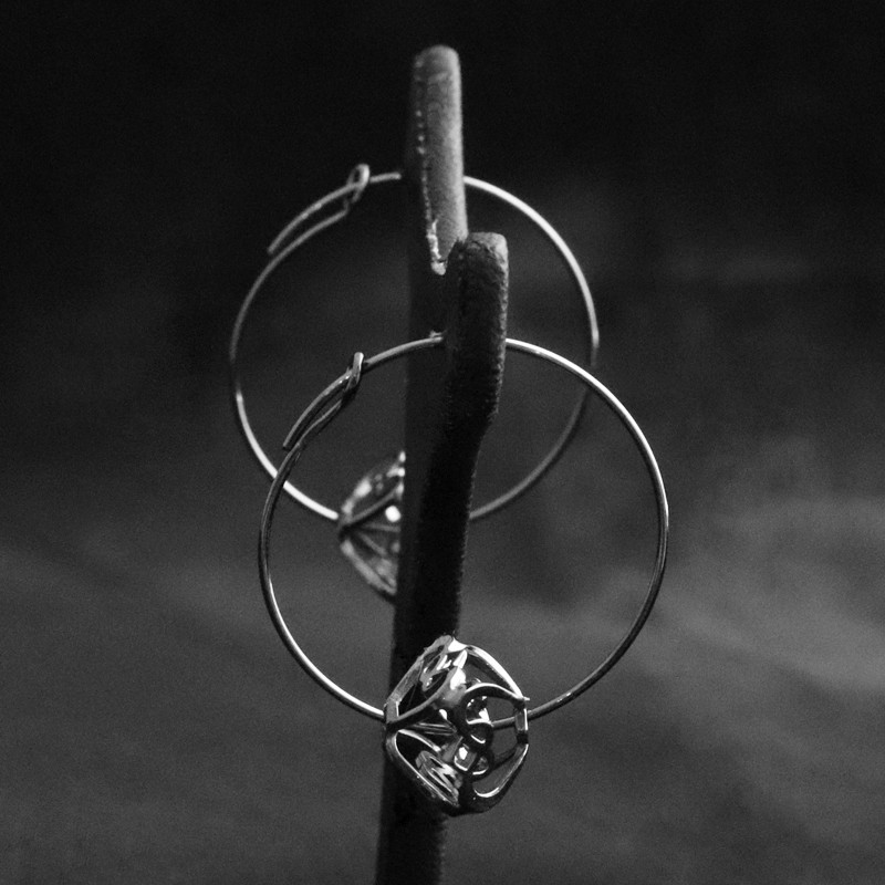 earrings silver rings with hearts