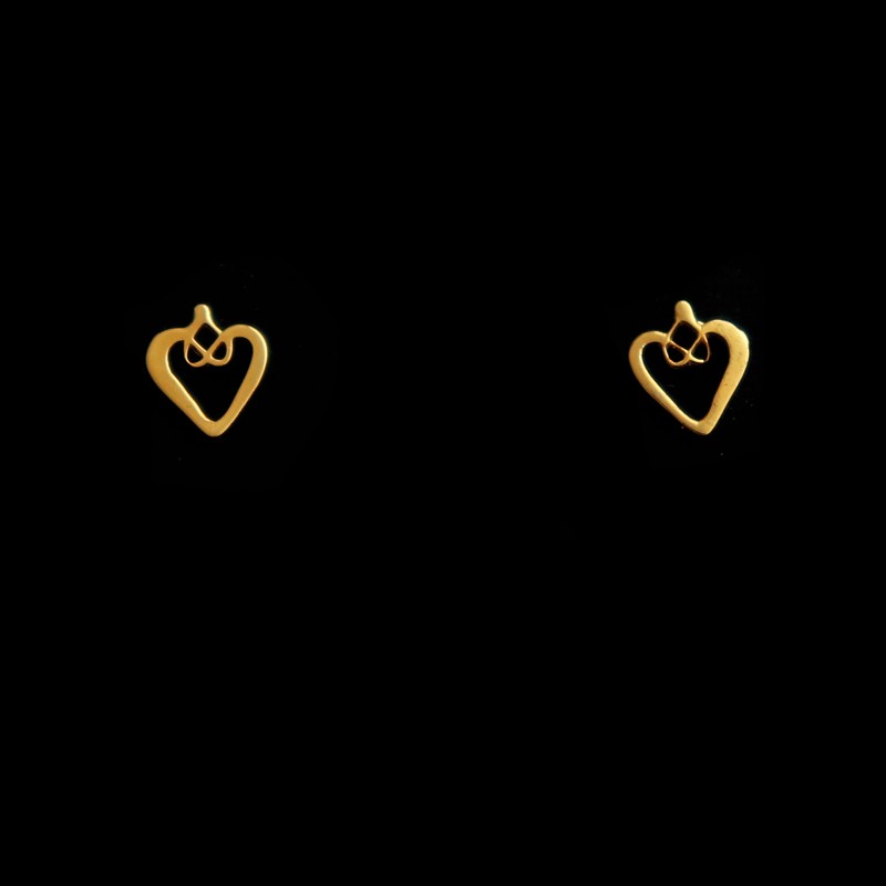 gold-plated hearts earrings