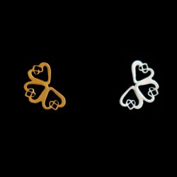 earrings set of silver hearts