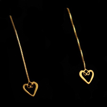 gold plated heart pendant earrings