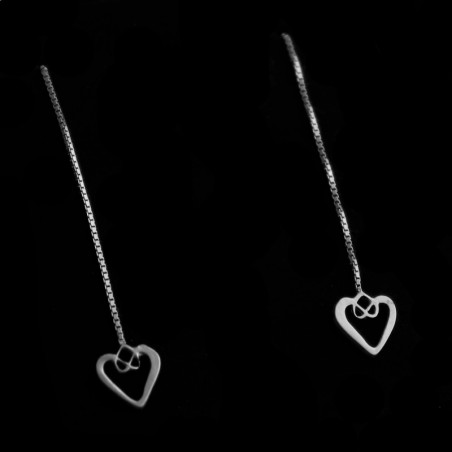 silver heart pendant earrings