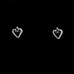 σκουλαρικια ασημι μικρες καρδιες