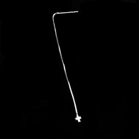 silver earrings with hanging cross