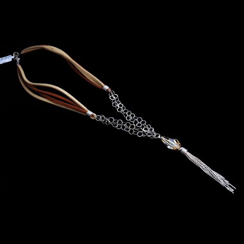 κολιε με σχοινι και πετρα καπνια