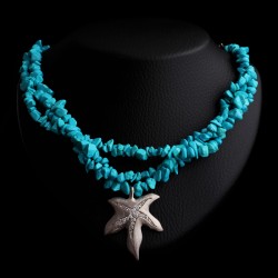 κολιε με θαλασσι βοτσαλα