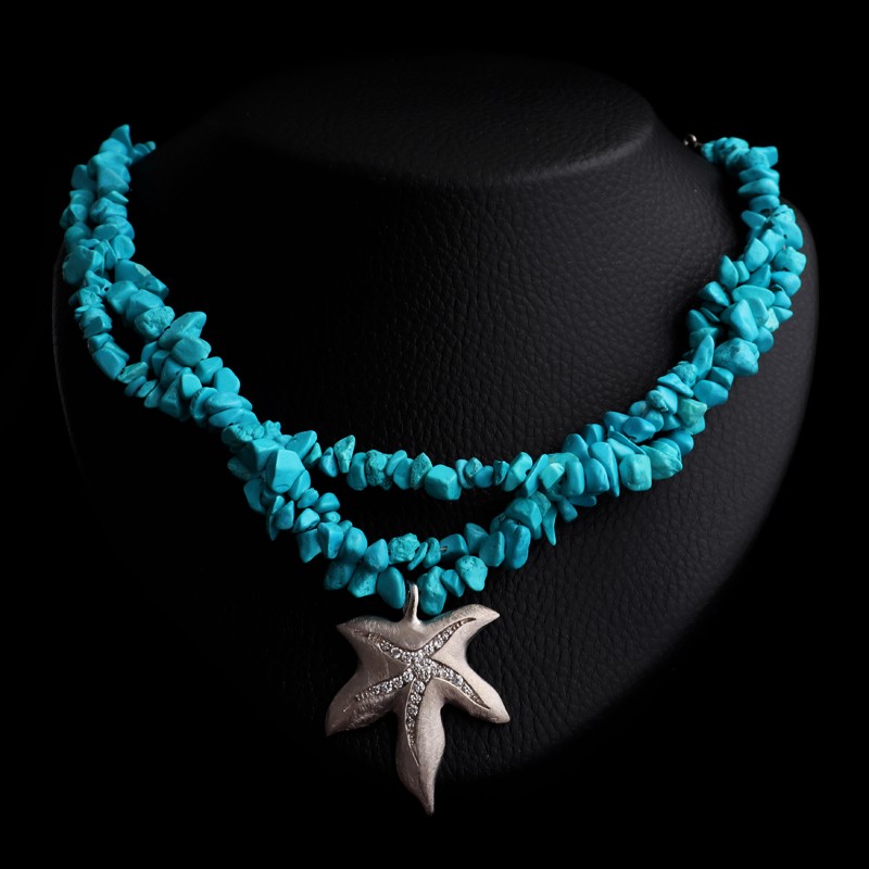 necklace with sea pebbles