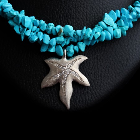 κολιε με θαλασσι βοτσαλα