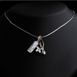 silver necklace with stones