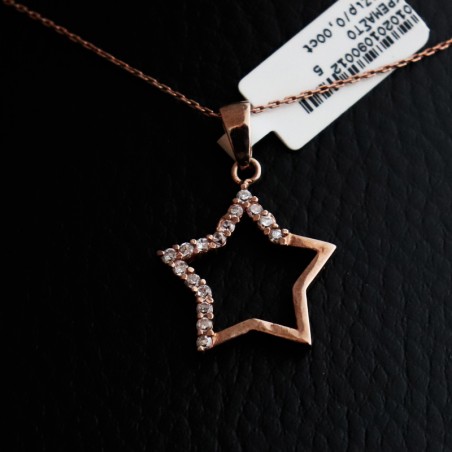 star gold necklace gold plated with cubic zirconia stones