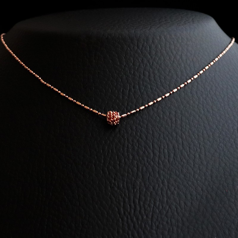 necklace rose gold plated with semiprecious stone