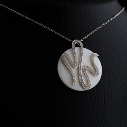 κολιε με λευκο φιλντισι και πετρες ζιργκον