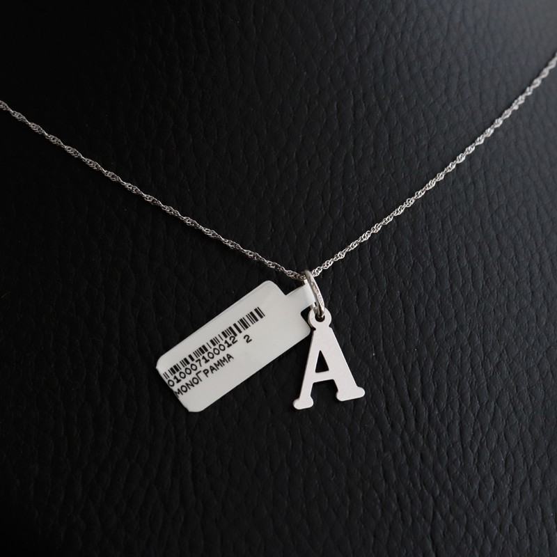 Necklace silver monogram Alpha