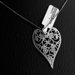 κολιε ασημι καρδια με σχεδια 2