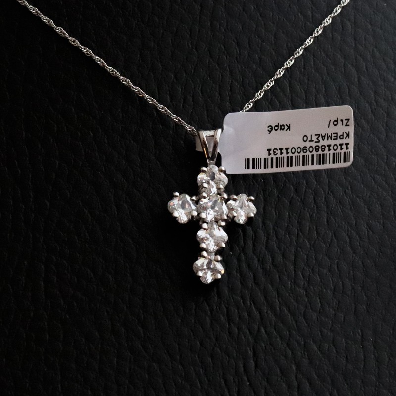 κολιε ασημι με εξι πετρες ζιργκον