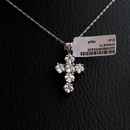 κολιε ασημι με εξι πετρες ζιργκον