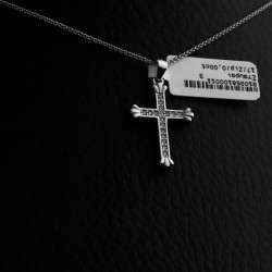 necklace silver cross with cubic zirconia stones 2