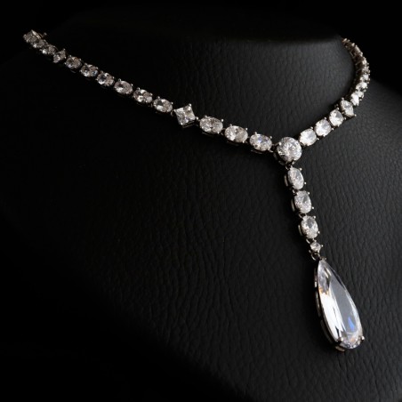 formal necklace with cubic zirconia stones