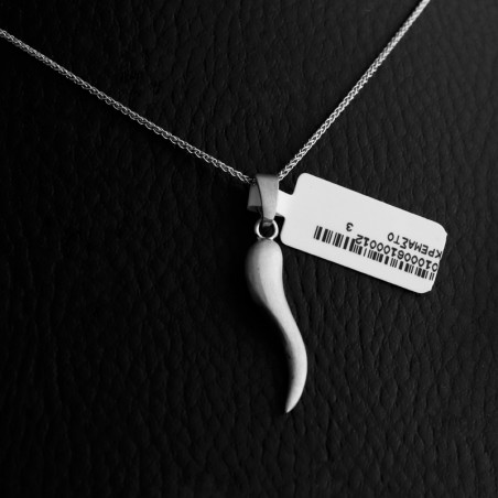 silver necklace in the shape of a tear