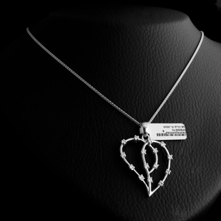 Κολιε ασημι καρδια με ζιργκον