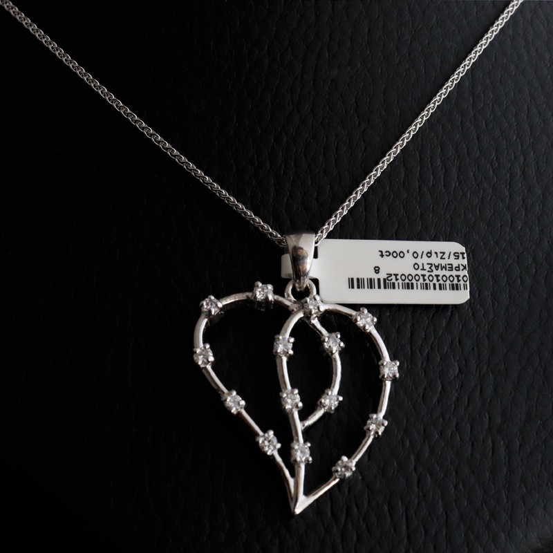 Κολιε ασημι καρδια με ζιργκον