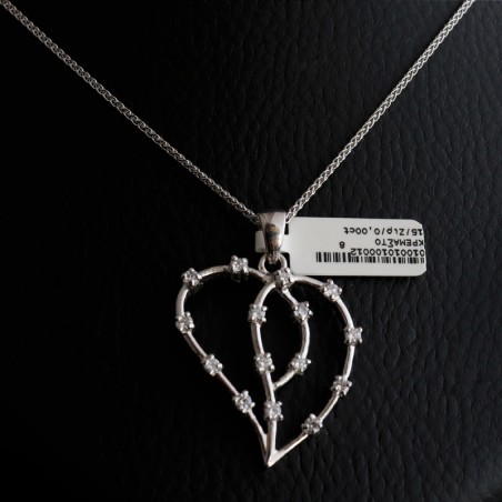 Κολιε ασημι καρδια με ζιργκον