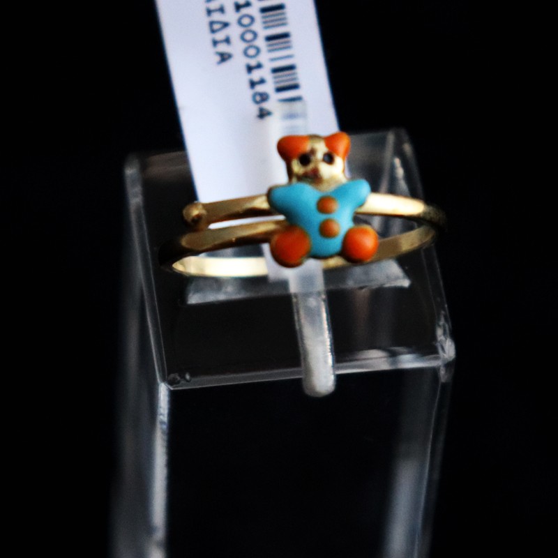 παιδικο χρυσο δαχτυλιδι γαλαζιο - πορτοκαλι...