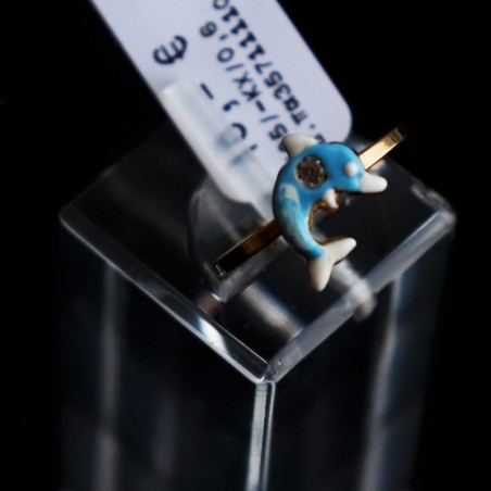 παιδικο δαχτυλιδι χρυσο δελφινι