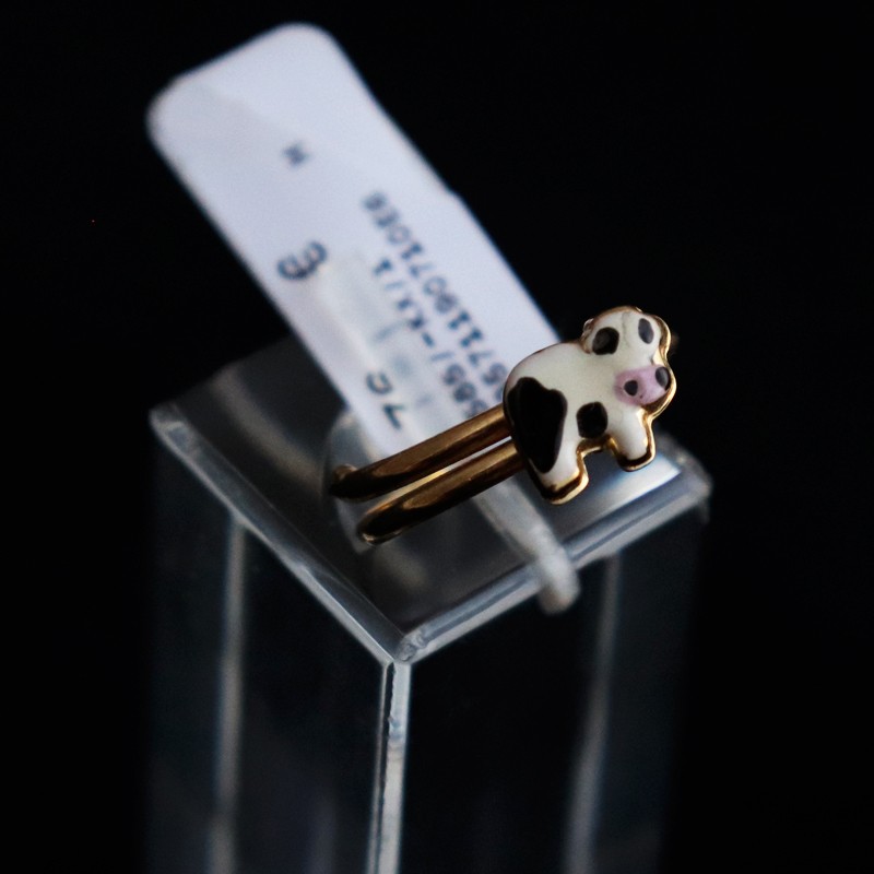 παιδικο χρυσο δαχτυλιδι αγελαδα