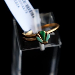 children's gold ring green shell 2