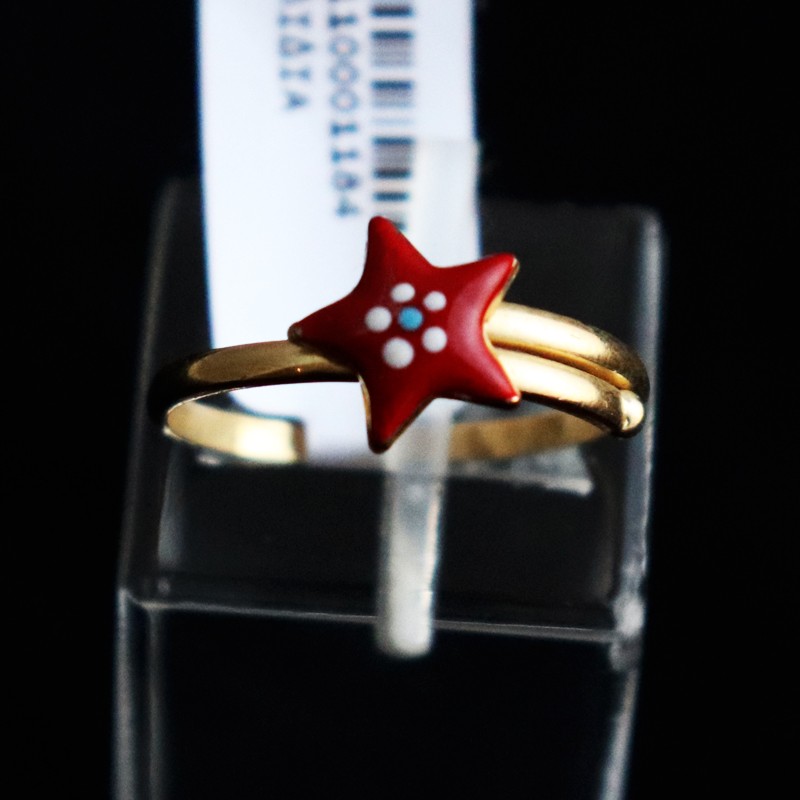 children's gold ring red star