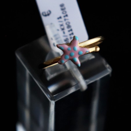 children's ring gold star pink