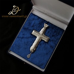 pectoral cross for priest silver decorated with cubic...