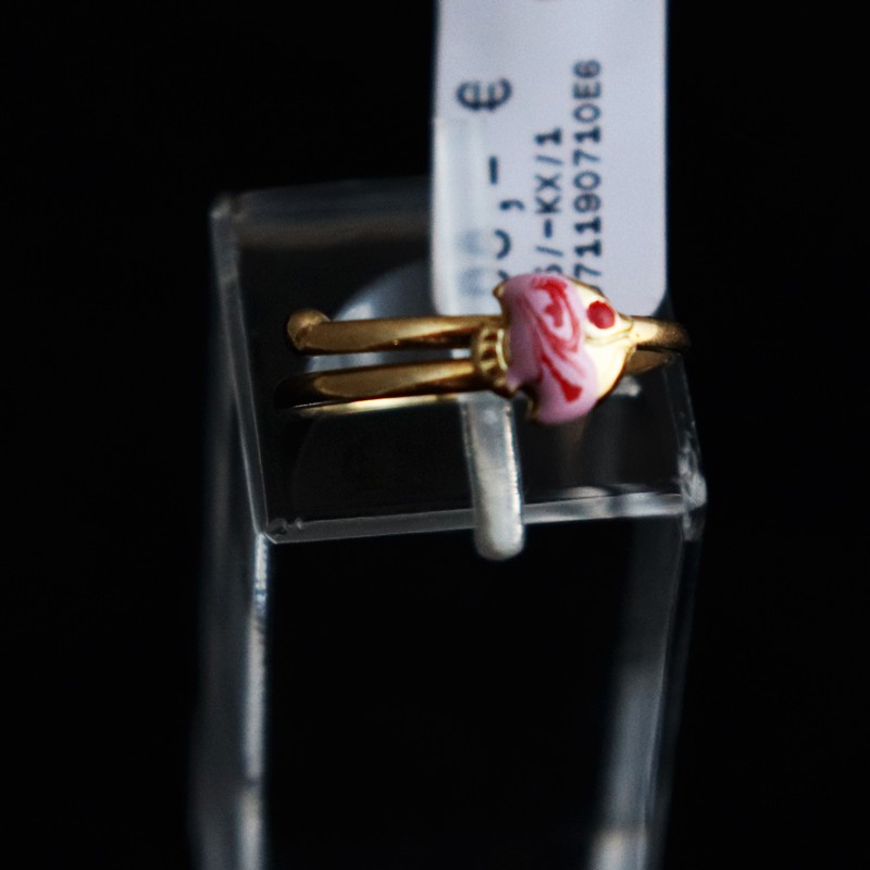 παιδικο χρυσο δαχτυλιδι ροζ ψαρακι