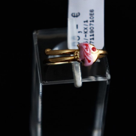 παιδικο χρυσο δαχτυλιδι ροζ ψαρακι