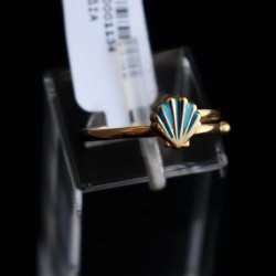 children's ring gold blue shell 2