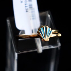 children's ring gold blue shell