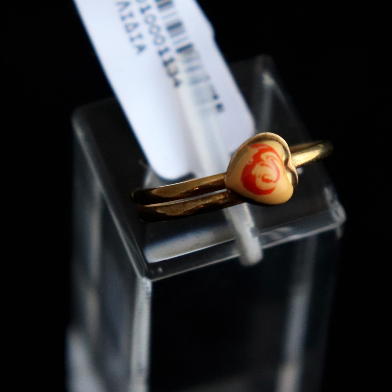 children's gold ring orange heart