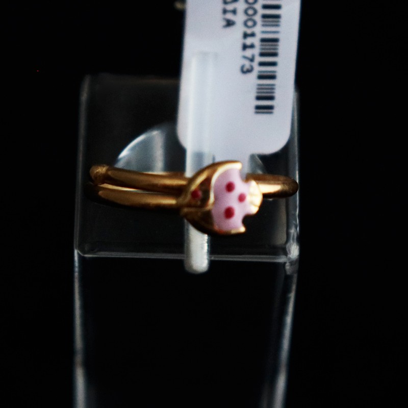 παιδικο χρυσο δαχτυλιδι ροζ ψαρακι