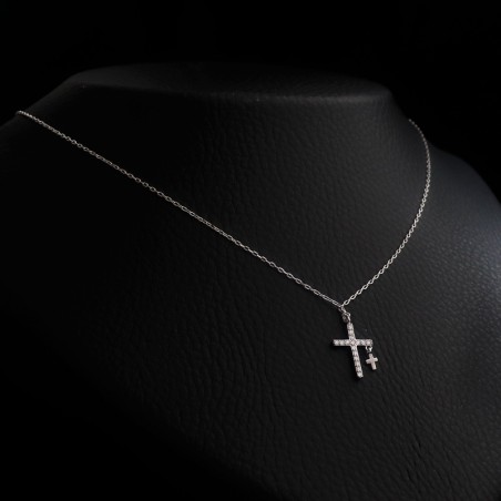 necklace with silver hanging cross