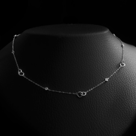 necklaces with hoops and white cubic zirconia stones